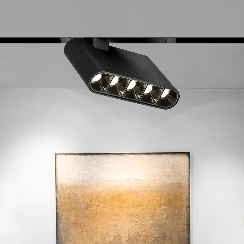 SCON 7W Magnetic Track Spotlight Lamp Head, 24V Dimmable LED Grille Light Head, 3000K Warm White, for Recessed/Ceiling Track Lighting System, Light Fixture for Kitchen, Living Room, Office, Shop - Image 1